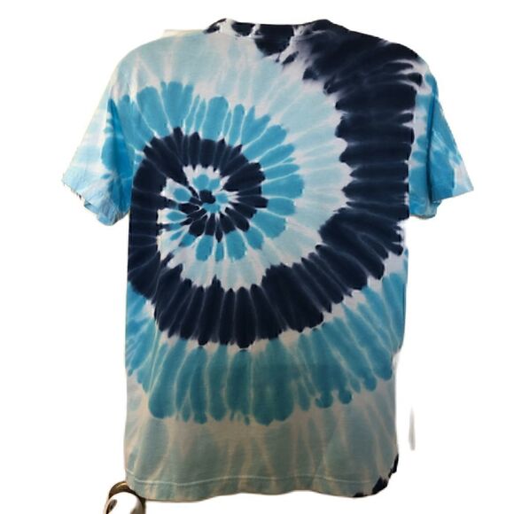 Blue Tie Dyed T-Shirt Men's Unisex Original Use Size Medium Retro Hippie Look - Picture 2 of 6